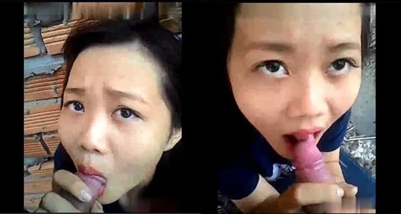 Nhân tình bú cu ở vườn sau nhà