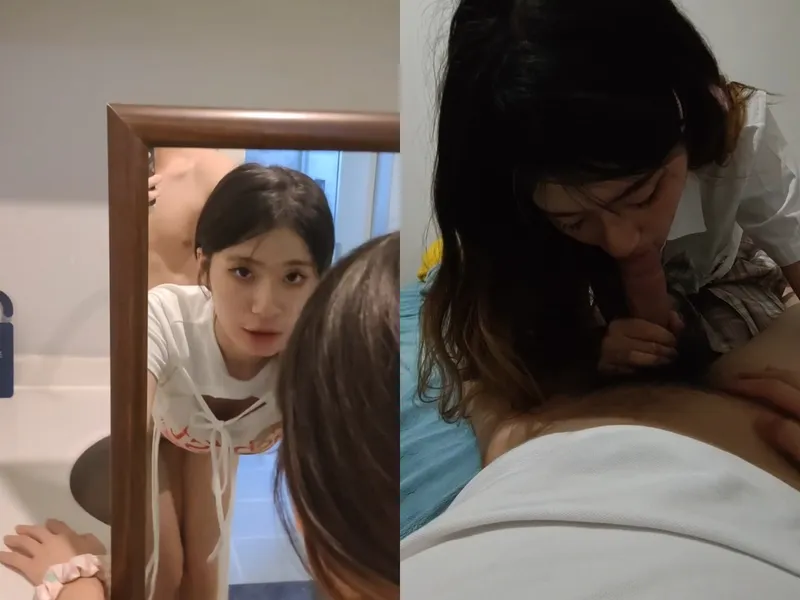 Chị thiên thần doggy kiểu trước gương siêu sướng